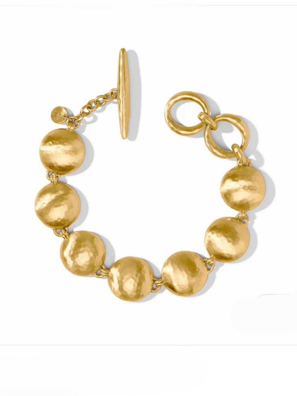 Julie Vos Solara Hammered Gold Link Toggle Bracelet in Gold